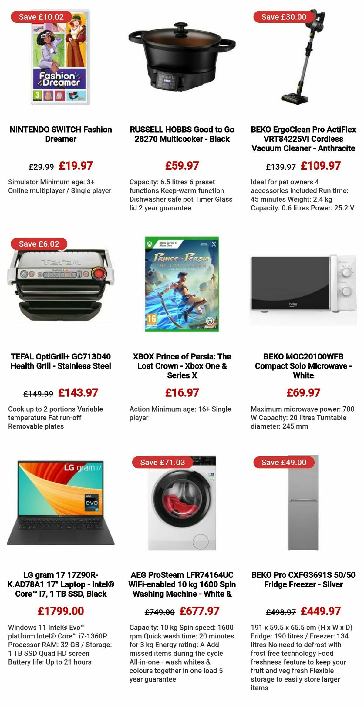 Currys Offers from 23 September