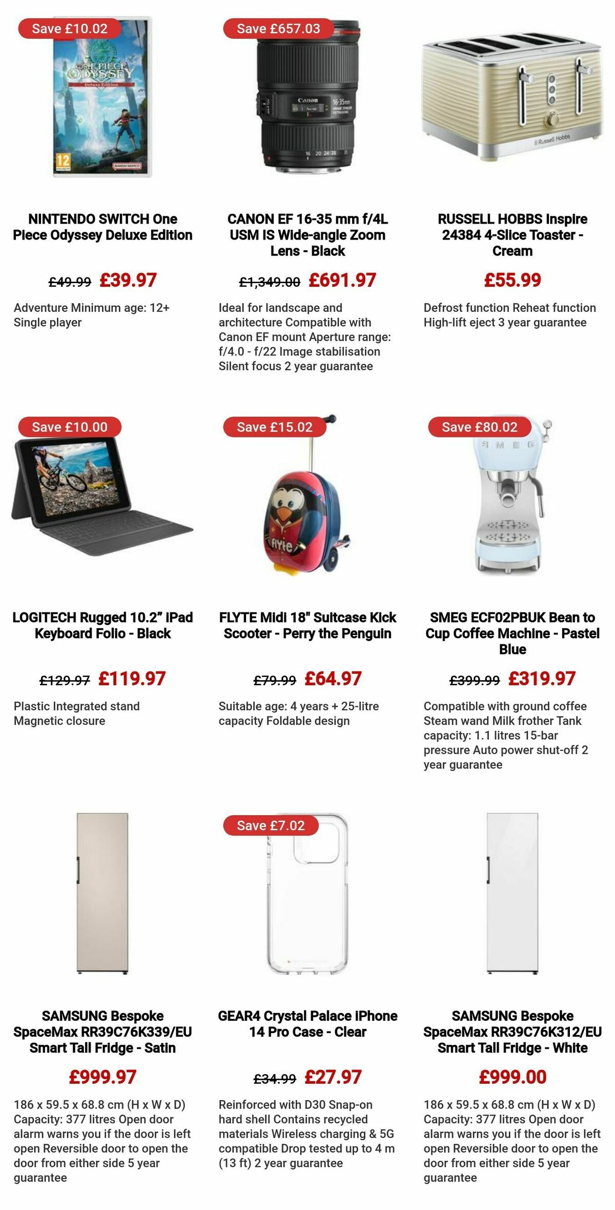 Currys Offers from 23 September