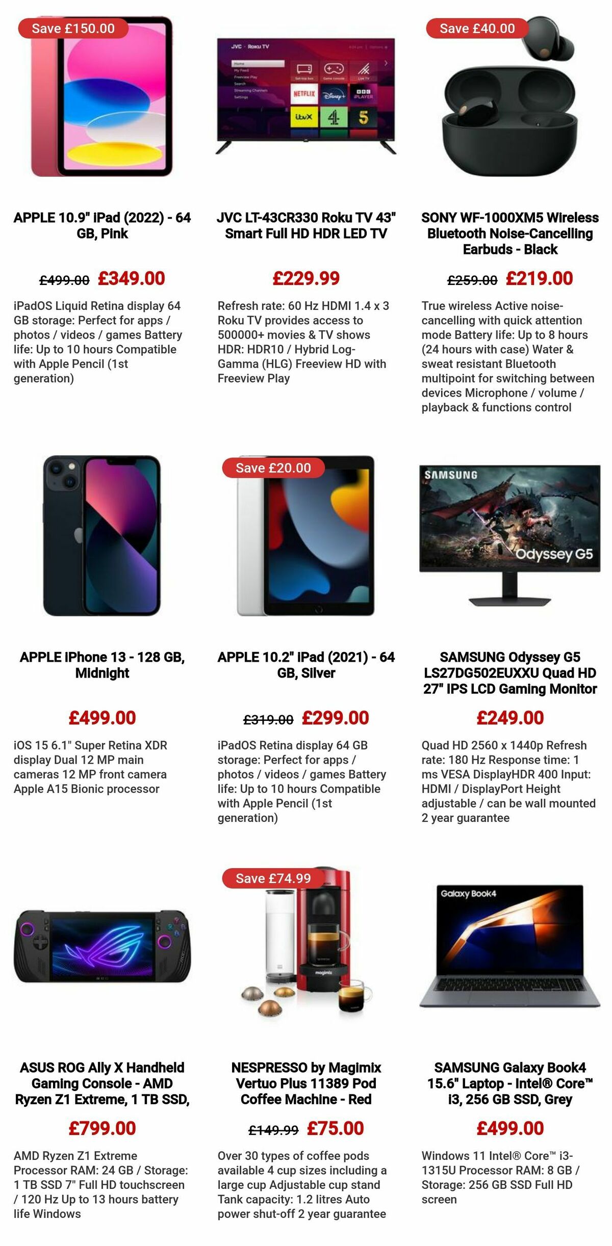 Currys Offers from 10 October