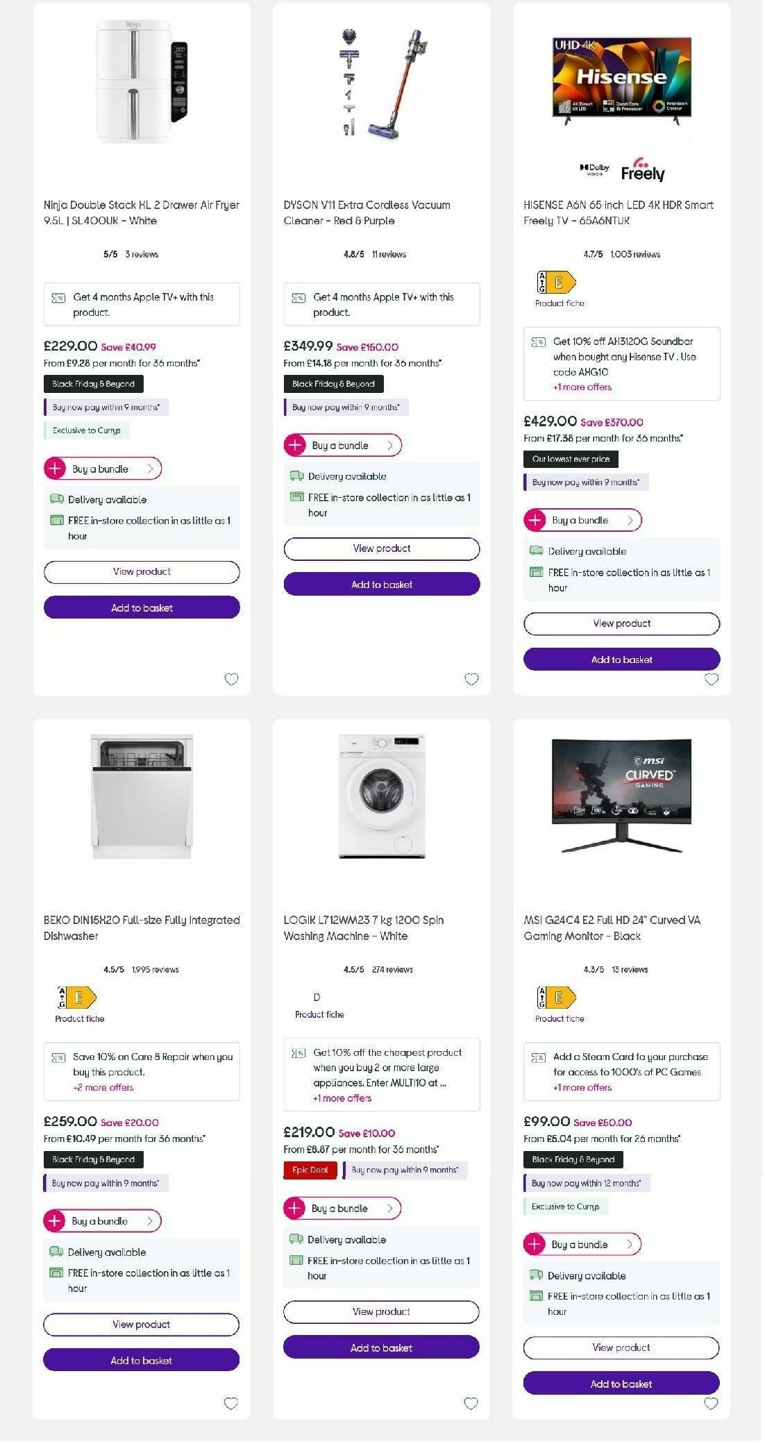 Currys Offers from 8 November