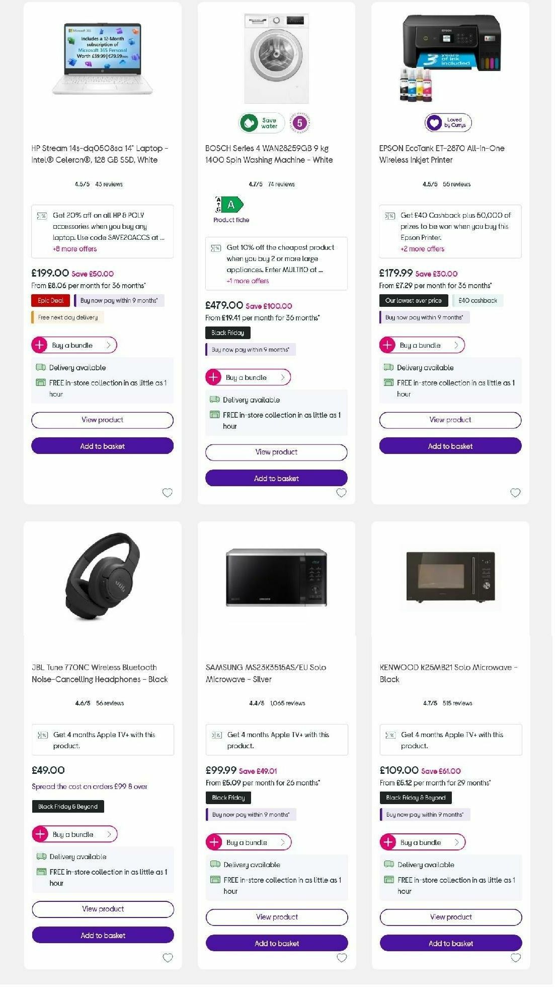 Currys Offers from 8 November