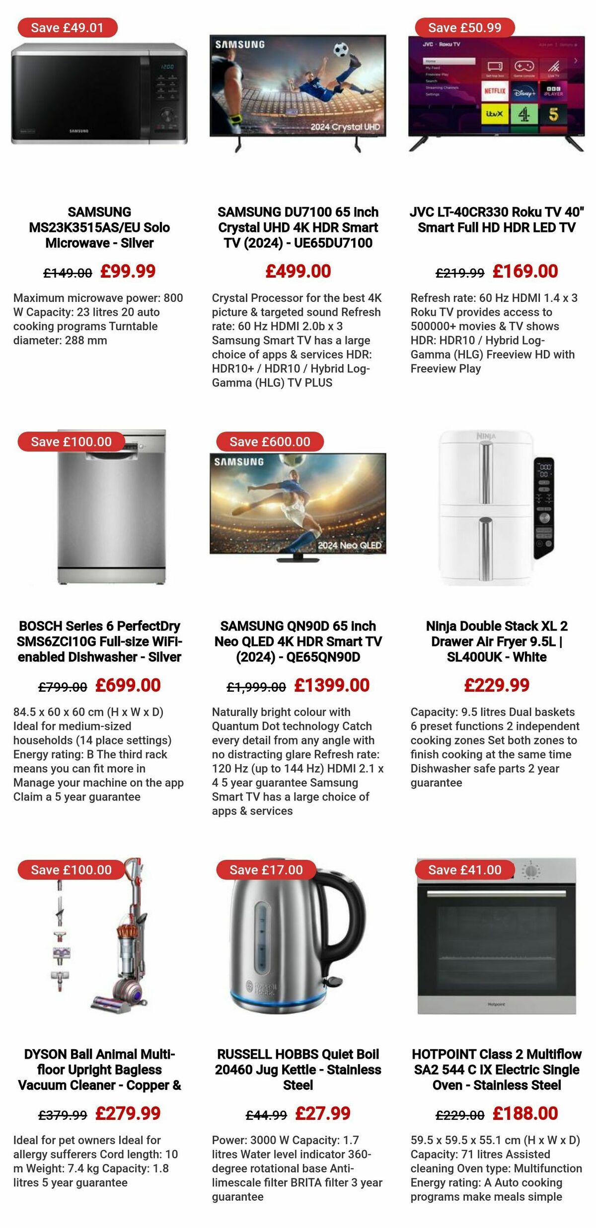 Currys Offers from 3 January