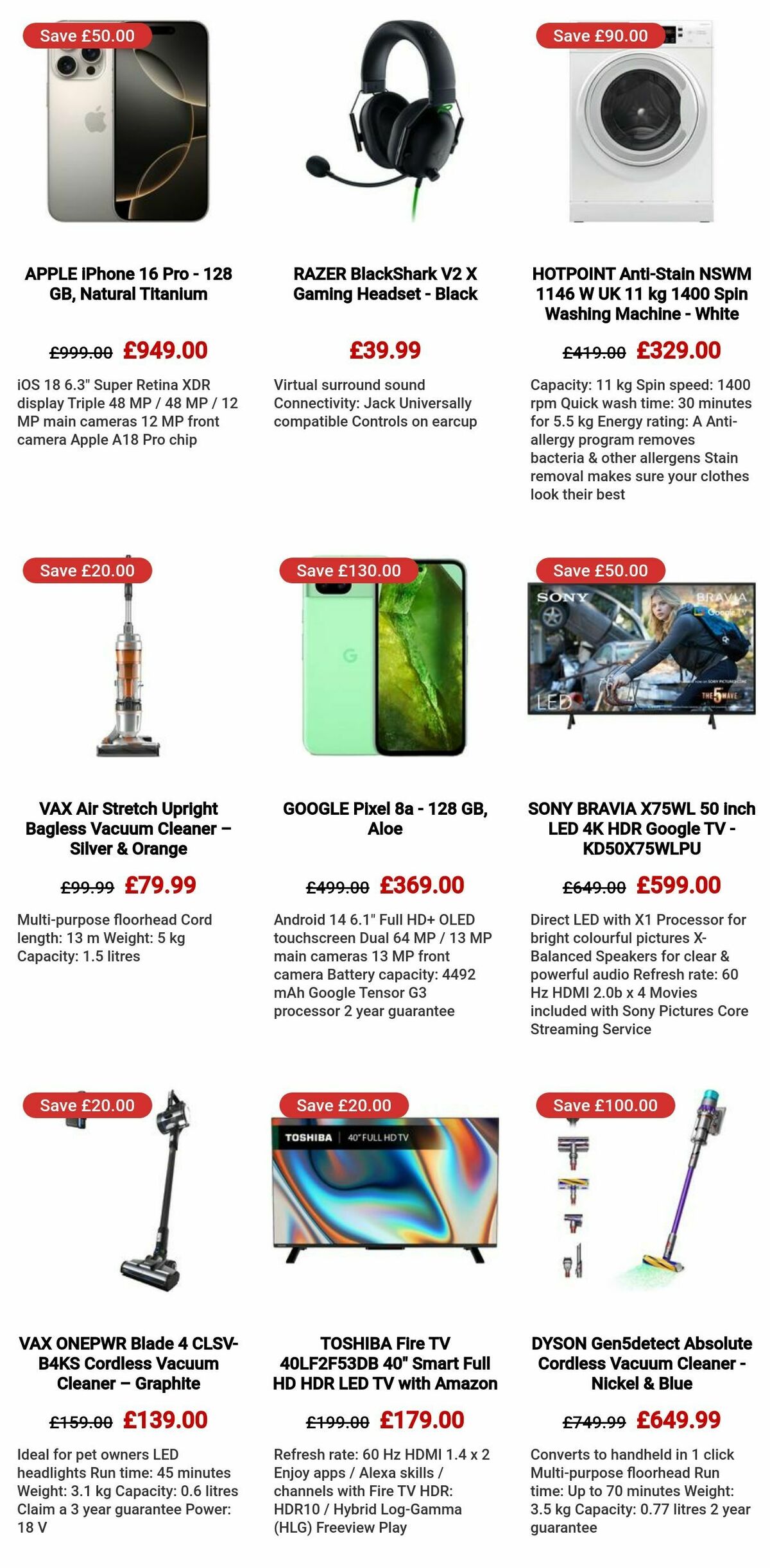 Currys Offers from 3 January