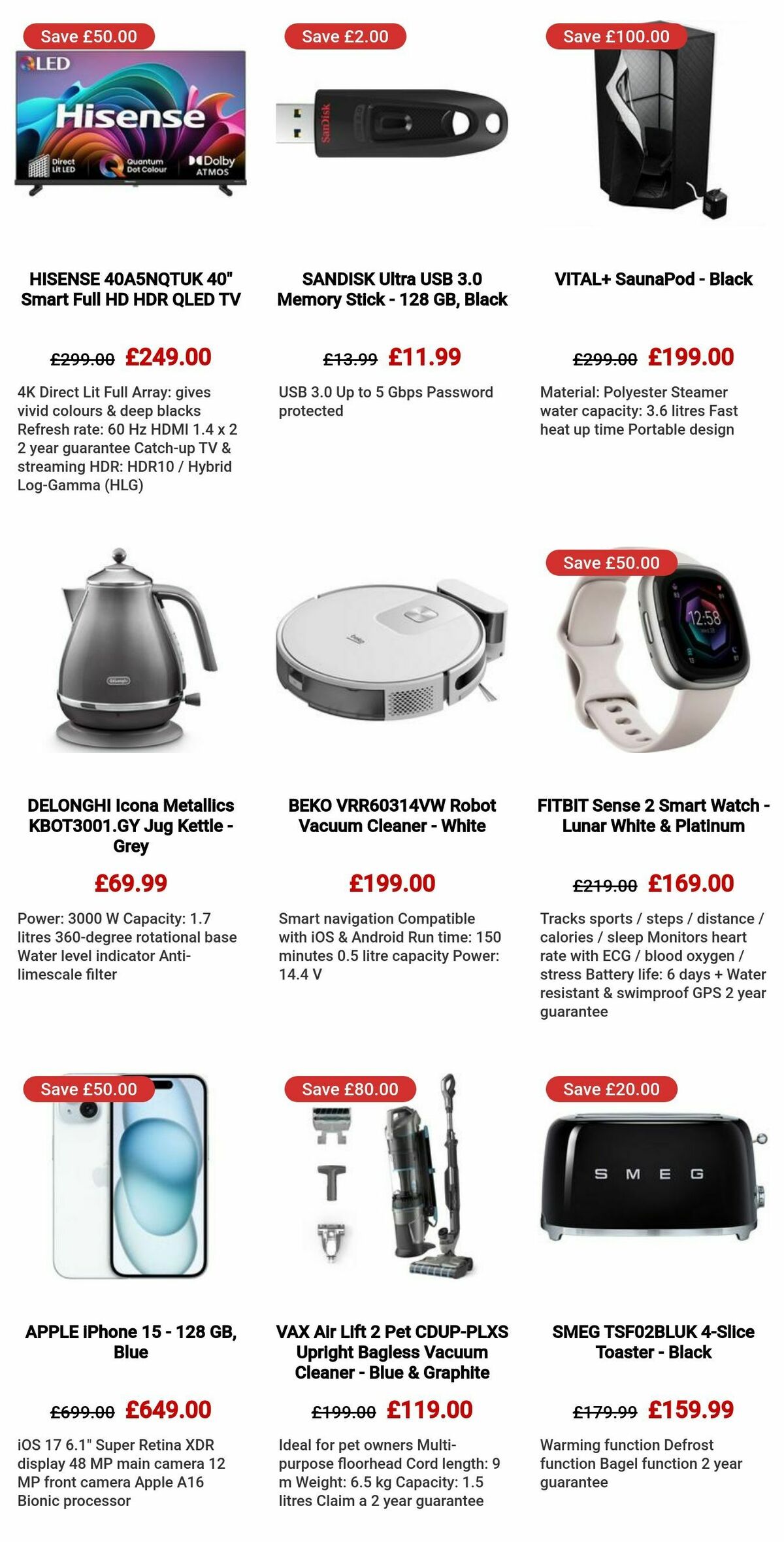 Currys Offers from 3 January