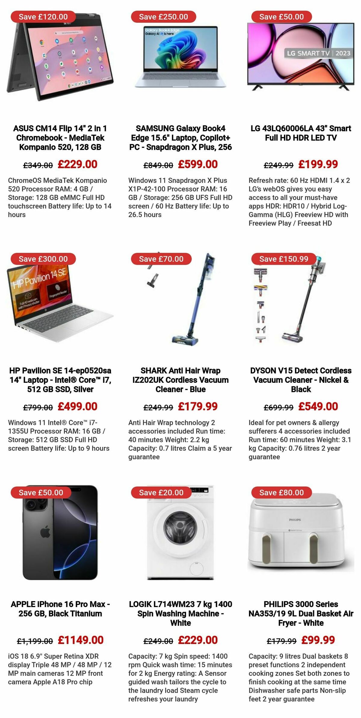 Currys Offers from 3 January