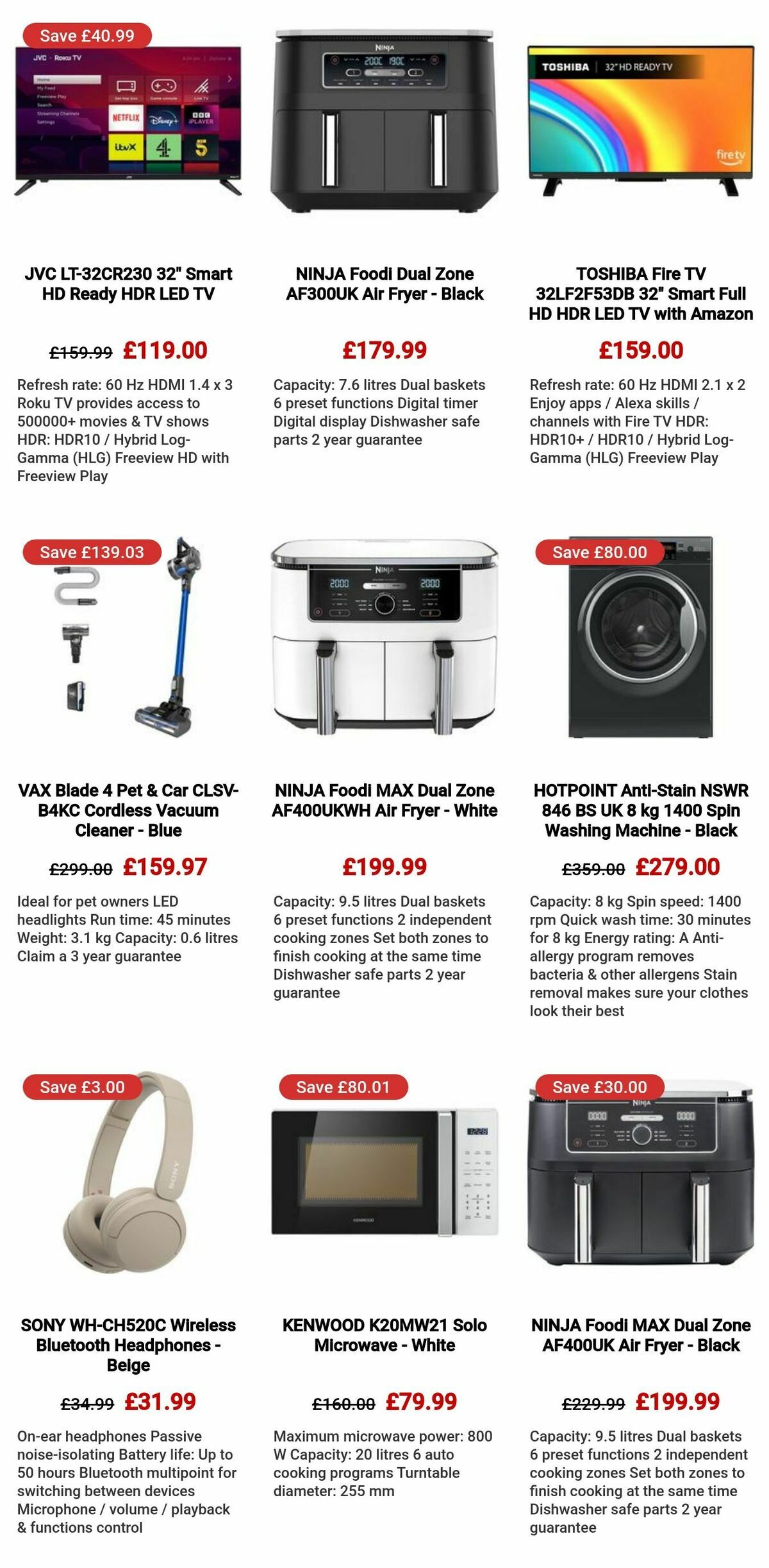 Currys Offers from 3 January