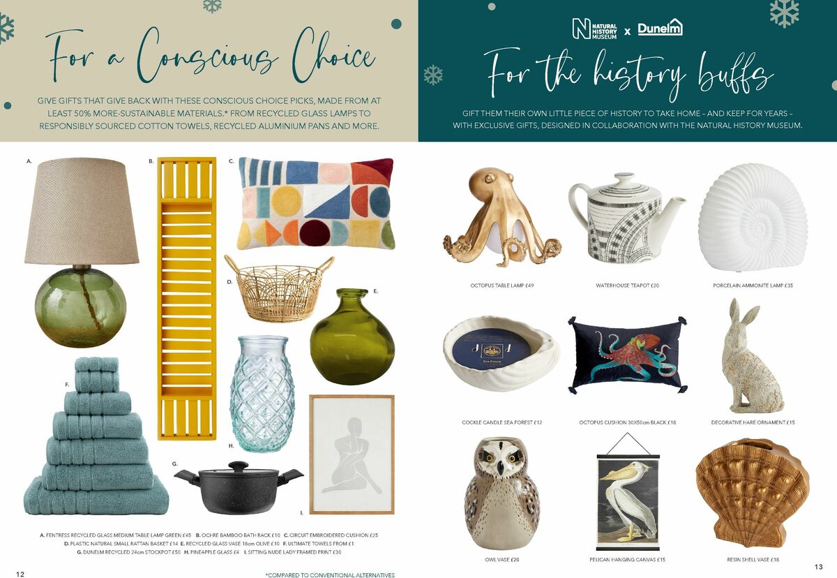 Dunelm Gift Guide Offers from 9 October