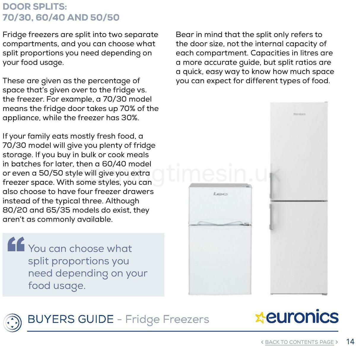 Euronics Fridge Freezers Buyers Guide Offers from 1 January