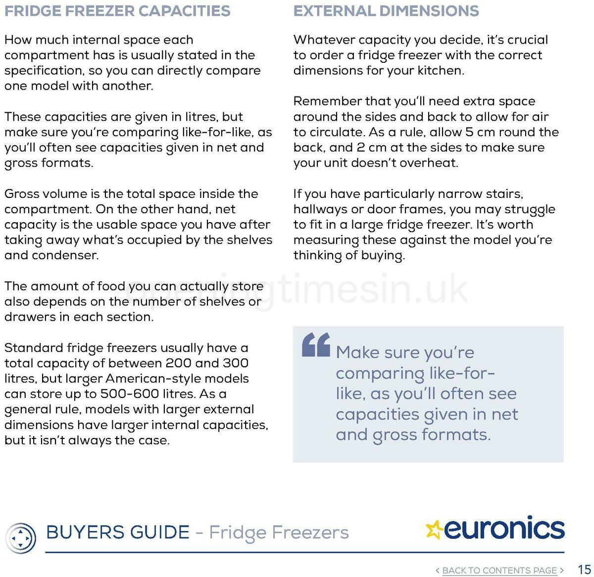 Euronics Fridge Freezers Buyers Guide Offers from 1 January