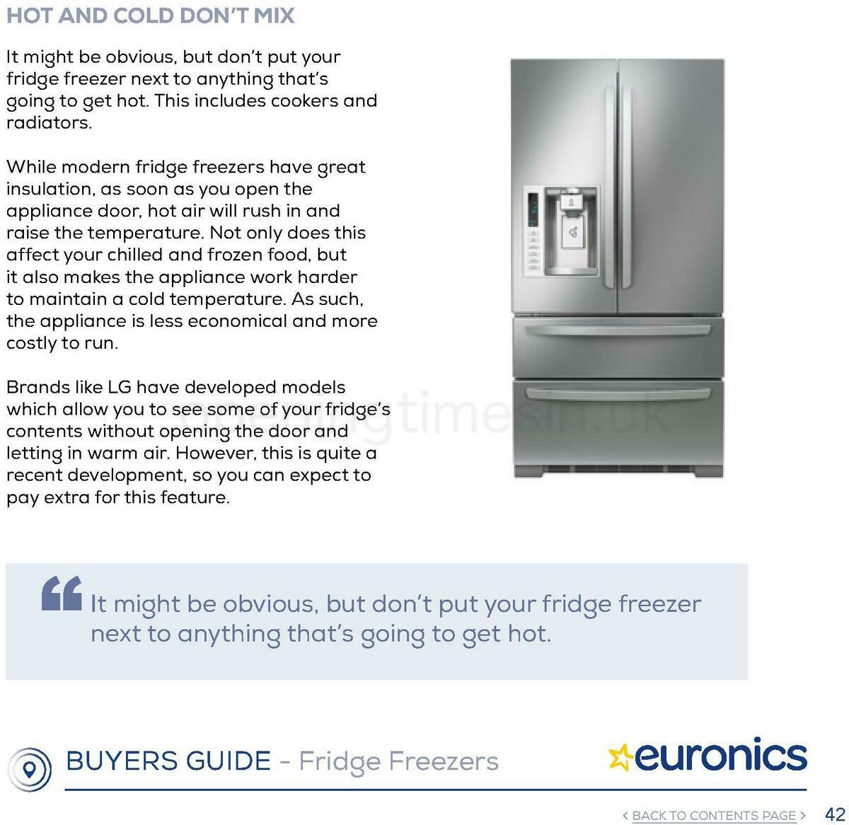 Euronics Fridge Freezers Buyers Guide Offers from 1 January