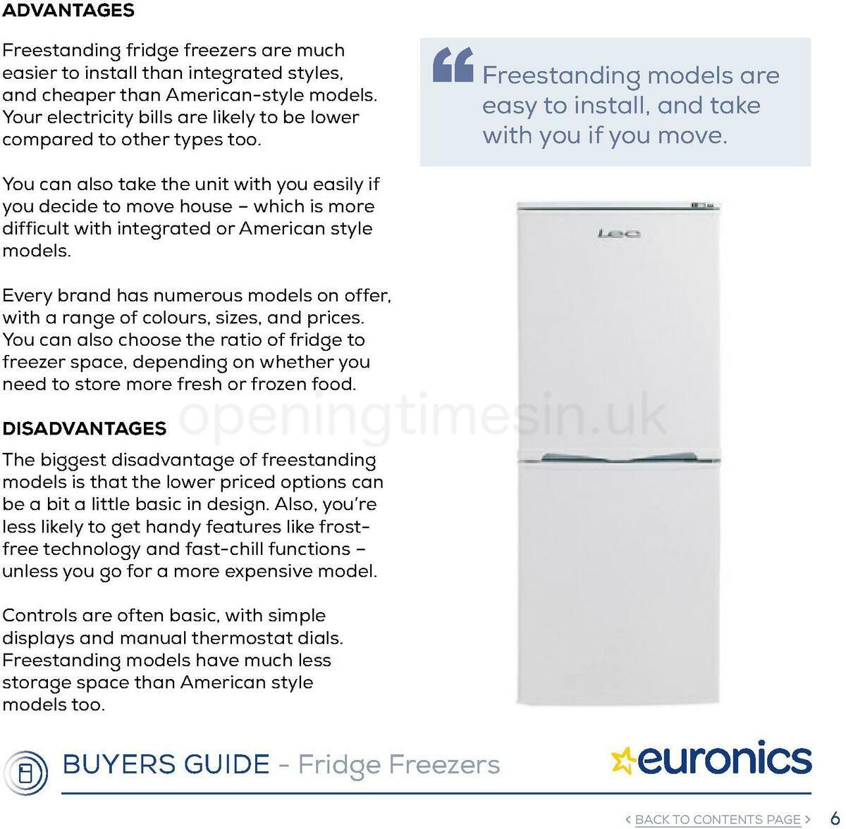 Euronics Fridge Freezers Buyers Guide Offers from 1 January