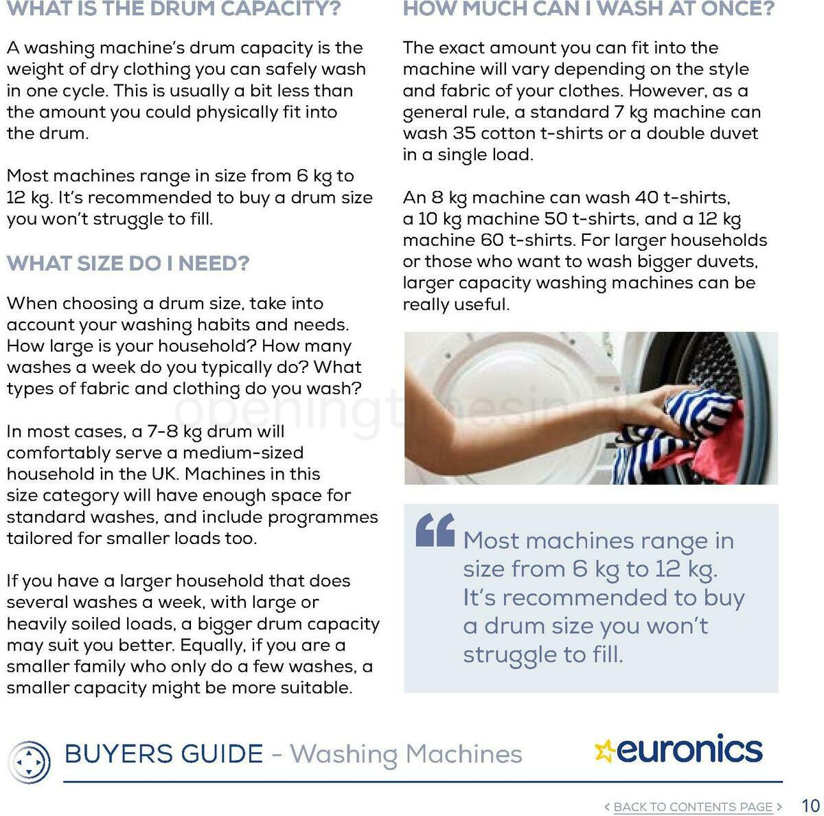 Euronics Washing Machines Buyers Guide Offers from 1 January