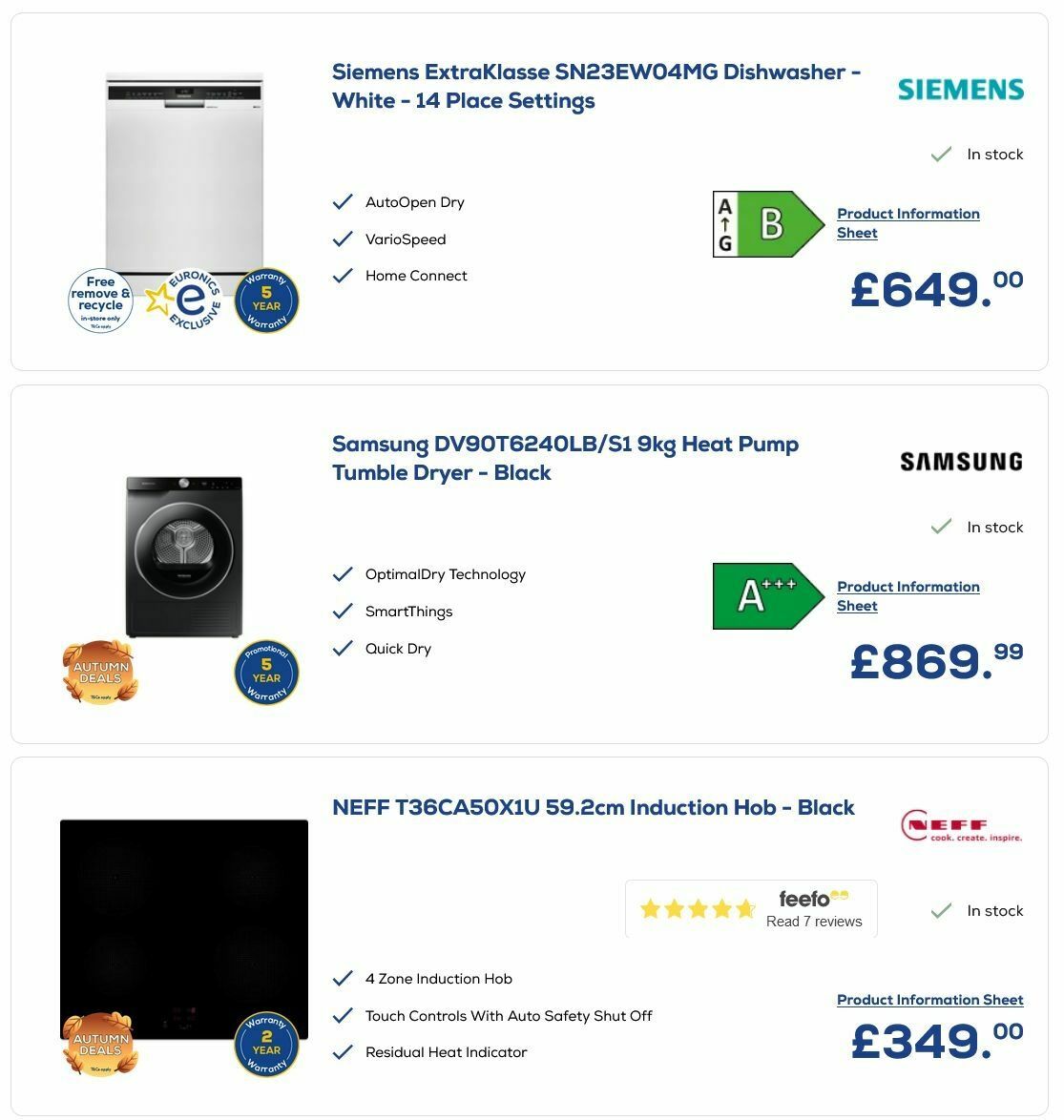 Euronics Offers from 11 September