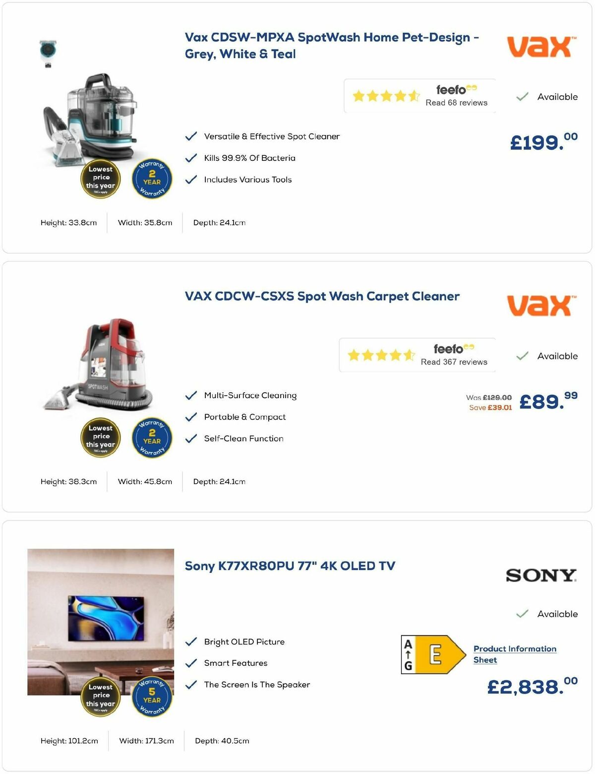 Euronics Offers from 30 October