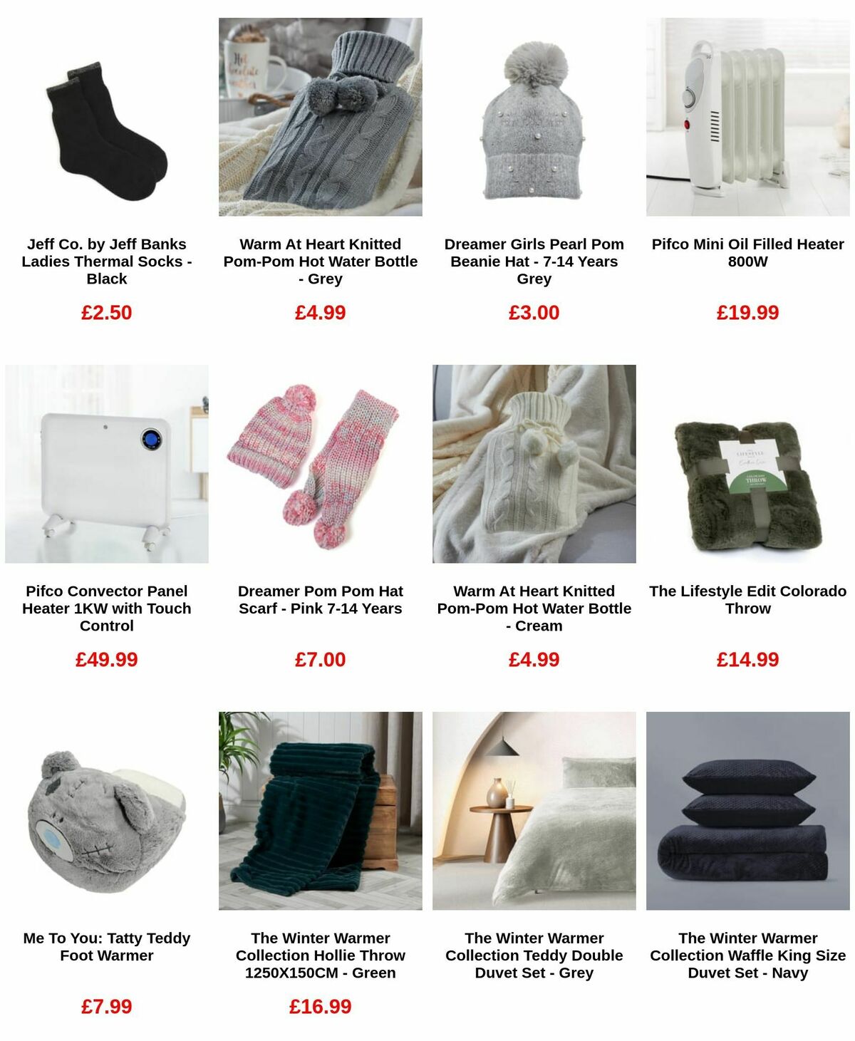 Home Bargains Winter Essentials Offers from 19 December