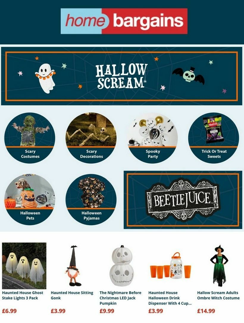 Home Bargains Halloween Offers from 3 September