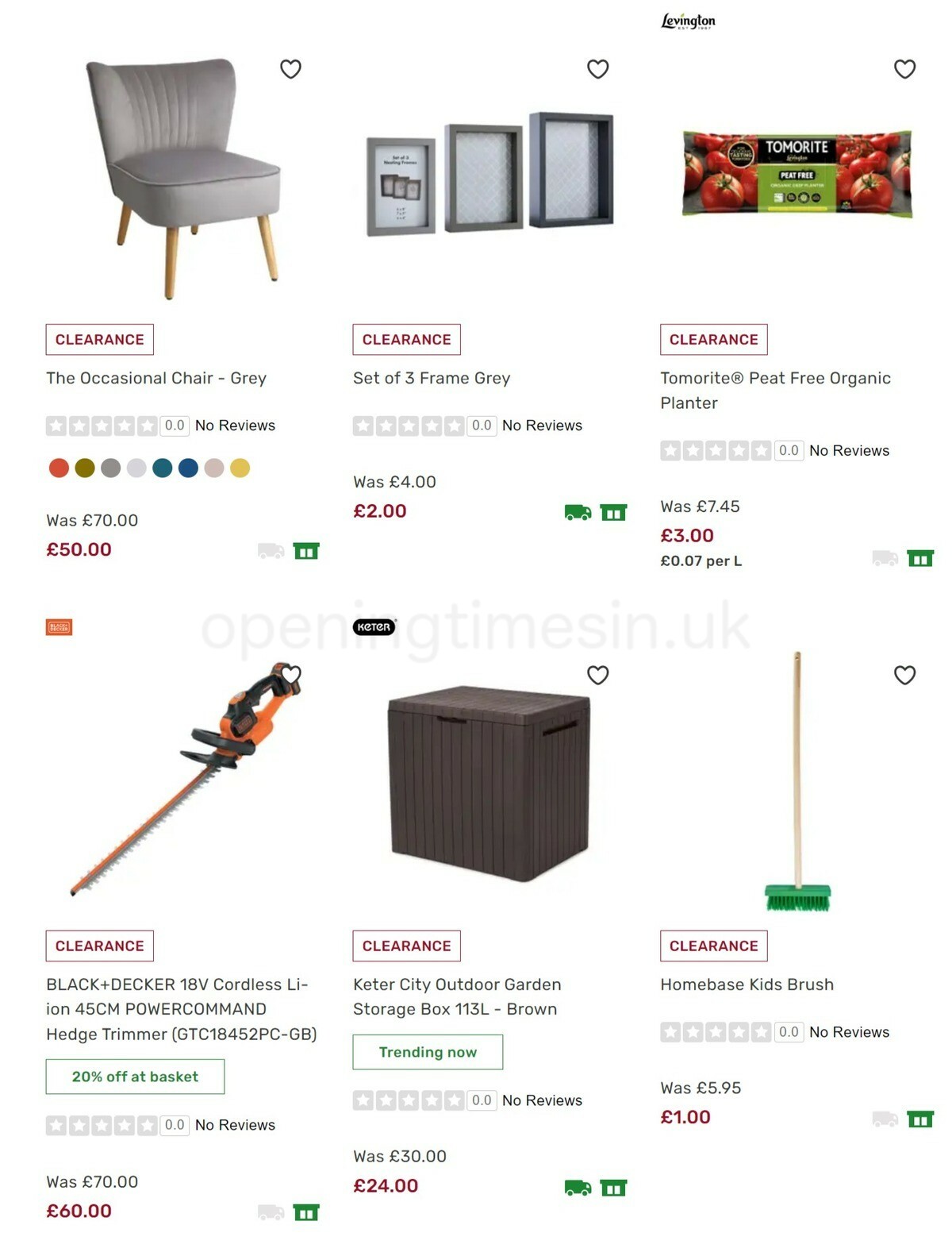 Homebase Offers from 6 October