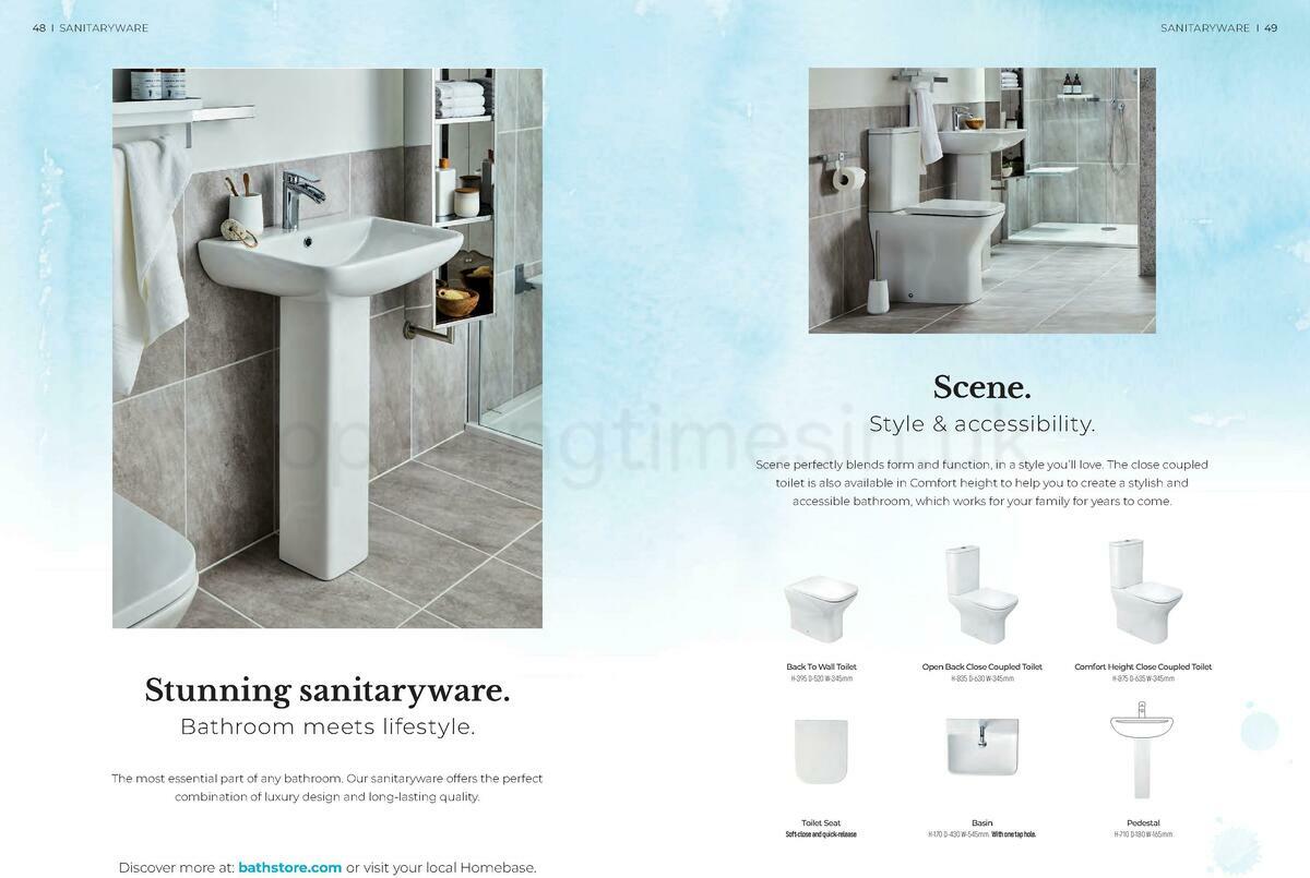 Homebase Bathstore Brochure Offers from 1 January