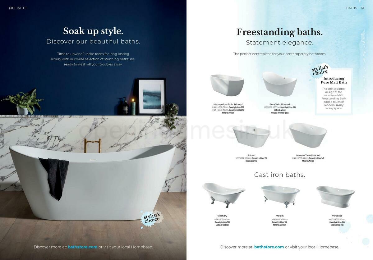 Homebase Bathstore Brochure Offers from 1 January