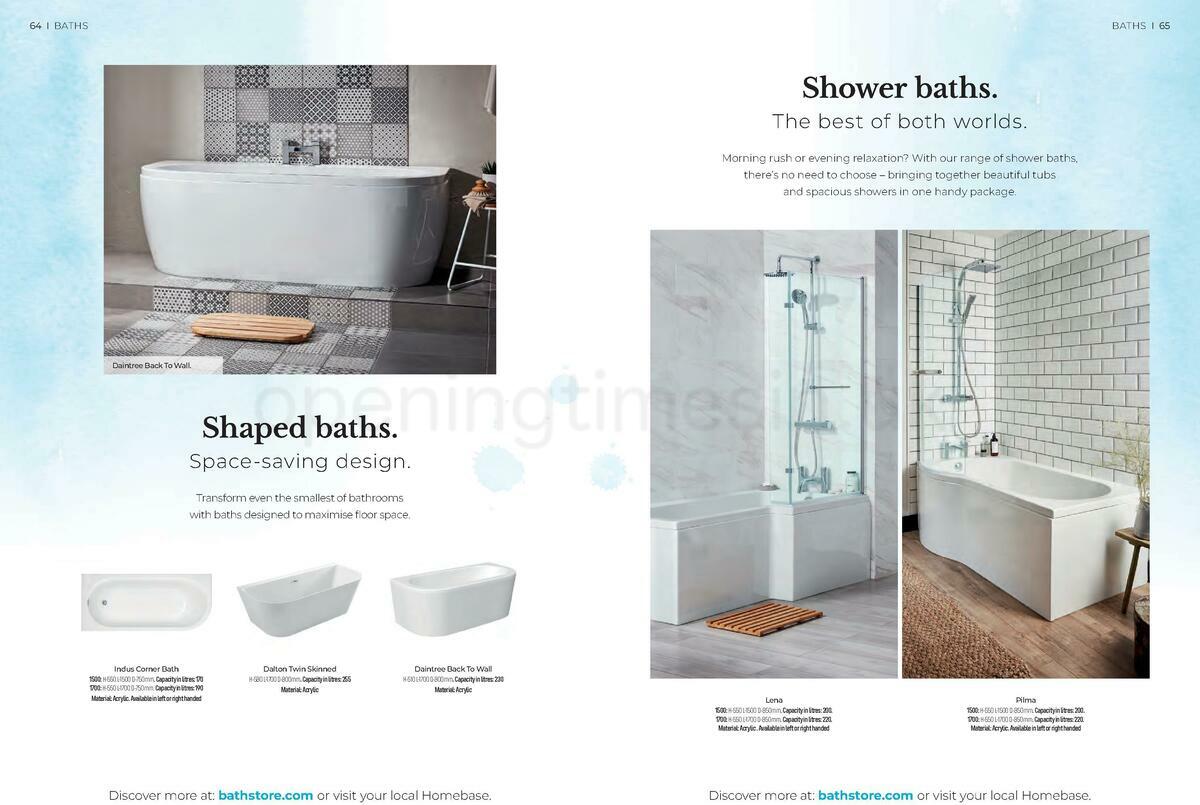 Homebase Bathstore Brochure Offers from 1 January