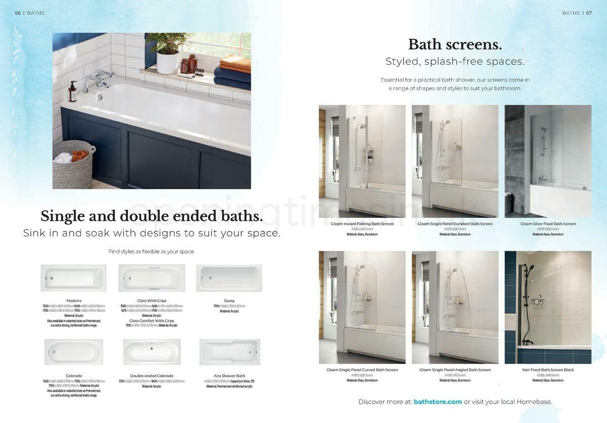 Homebase Bathstore Brochure Offers from 1 January