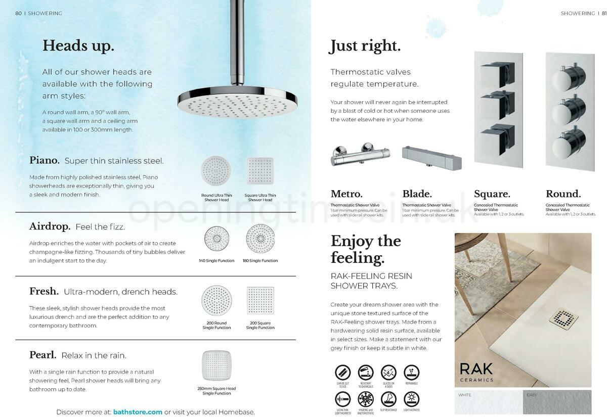 Homebase Bathstore Brochure Offers from 1 January