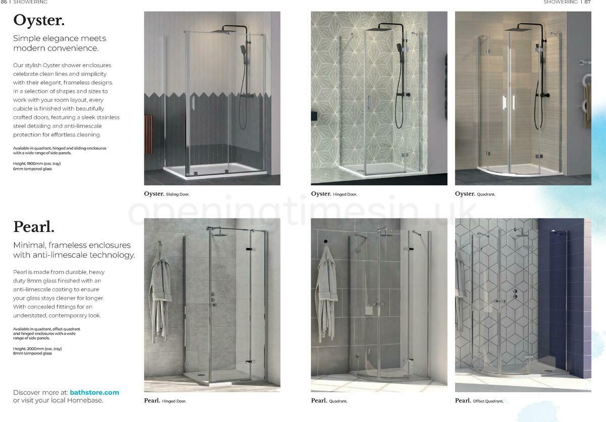 Homebase Bathstore Brochure Offers from 1 January