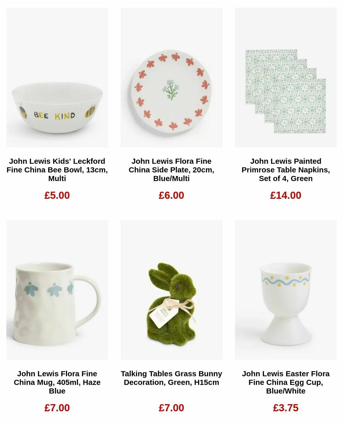 John Lewis Easter Offers from 13 March