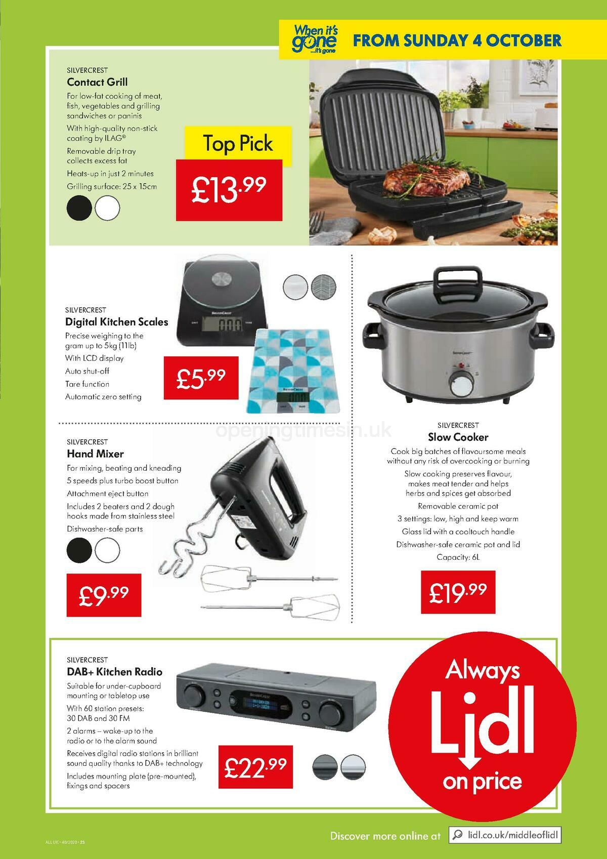 LIDL Offers from 1 October