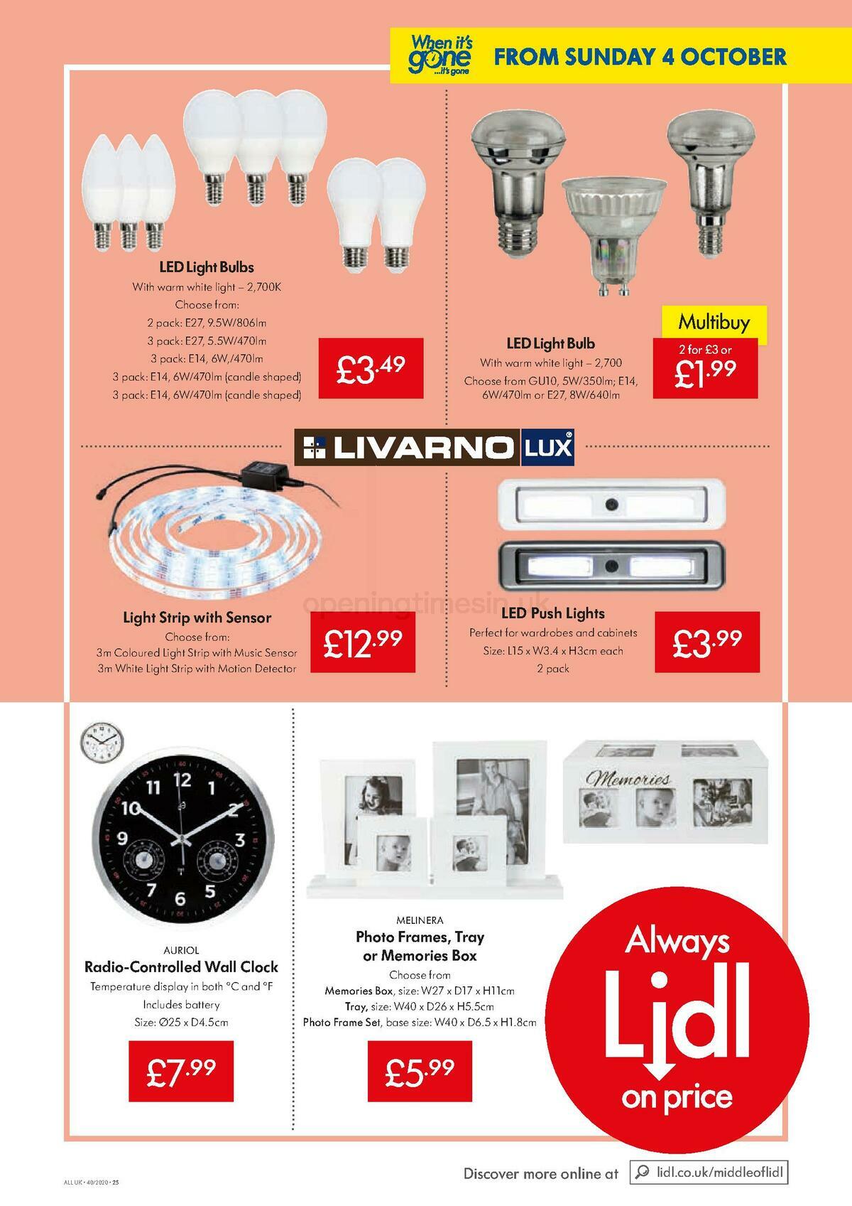 LIDL Offers from 1 October