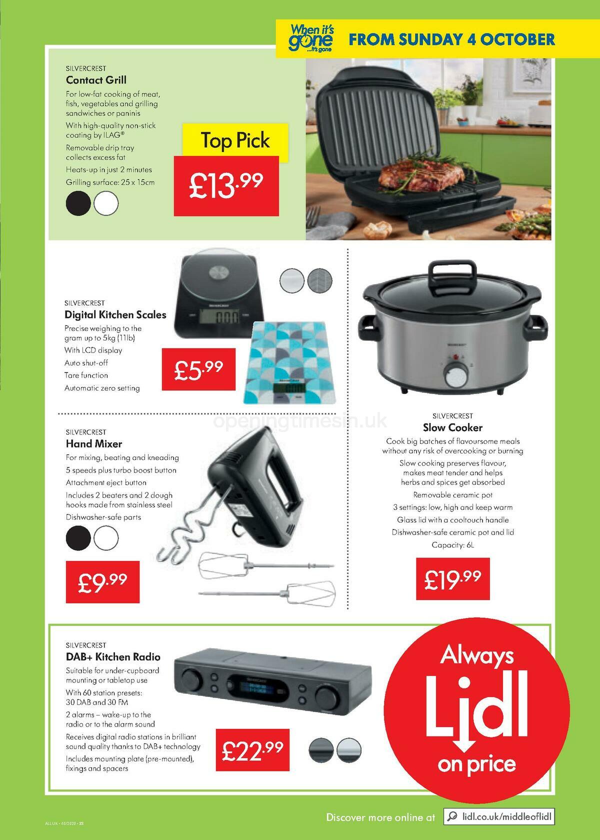 LIDL Offers from 1 October