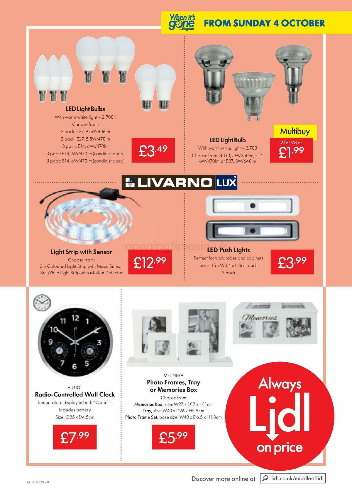 LIDL Offers from 1 October