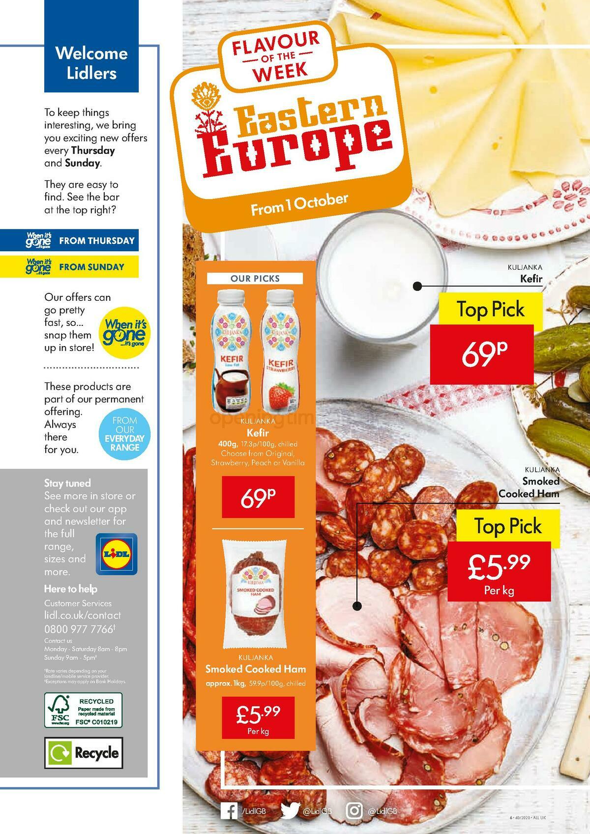 LIDL Offers from 1 October