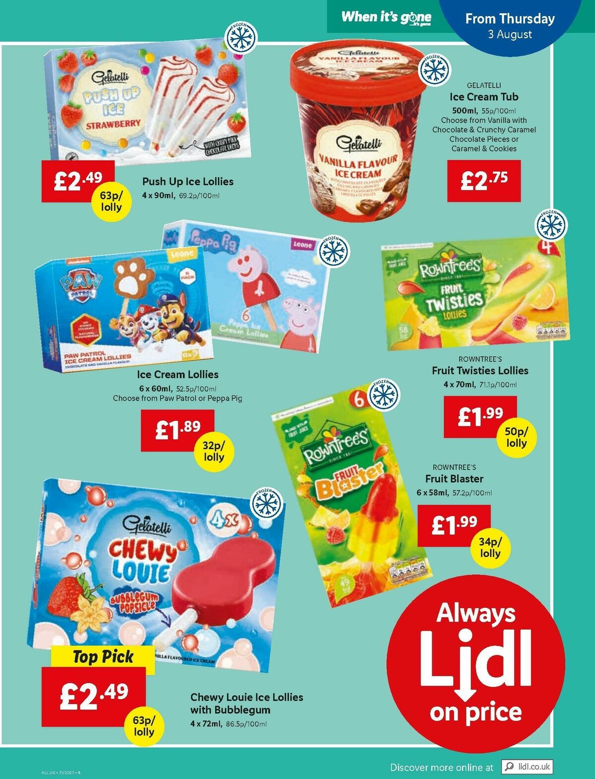 LIDL Offers from 3 August