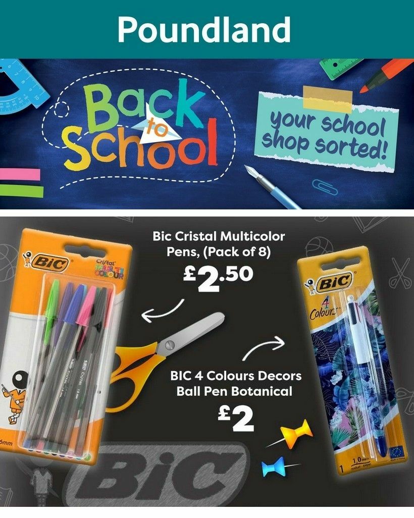 Poundland Back to School Offers from 30 July