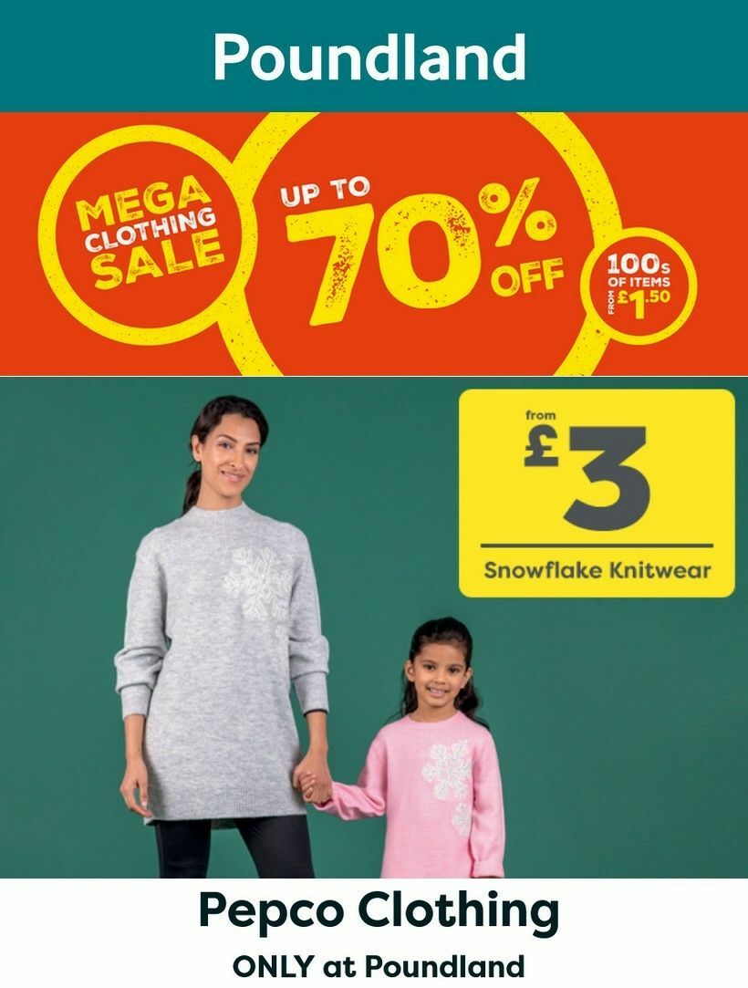 Poundland Mega Clothing Sale Offers from 26 November