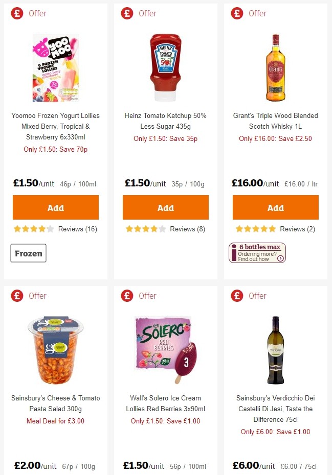 Sainsbury's Offers from 12 July