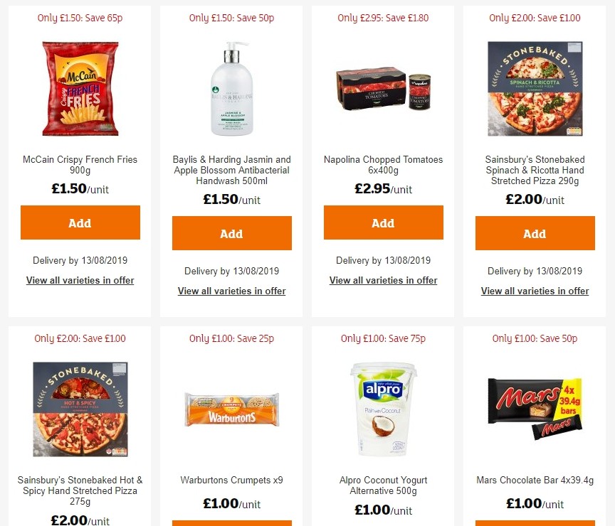 Sainsbury's Offers from 2 August