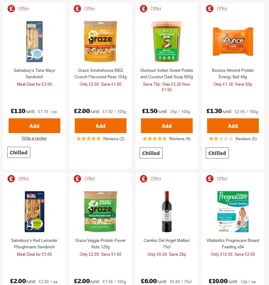 Sainsbury's Offers from 9 August