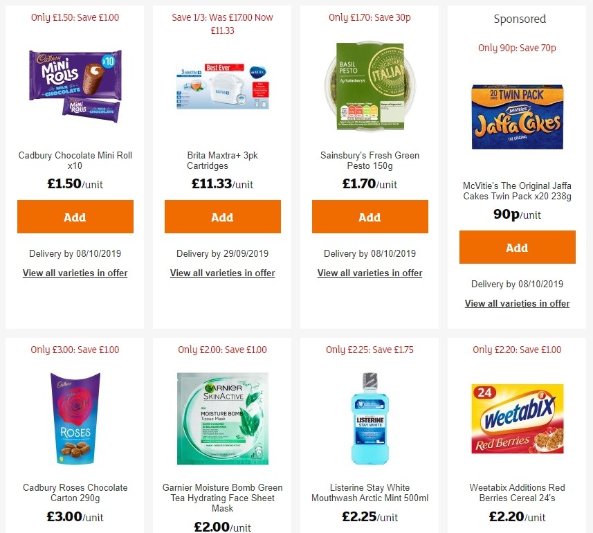 Sainsbury's Offers from 27 September