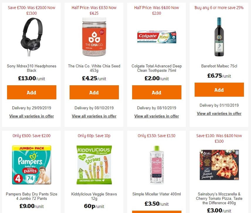 Sainsbury's Offers from 27 September