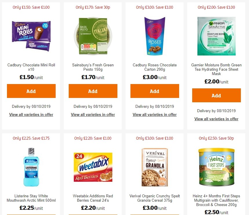 Sainsbury's Offers from 4 October