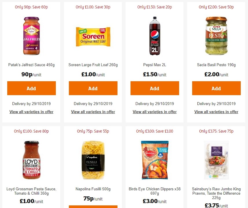 Sainsbury's Offers from 25 October