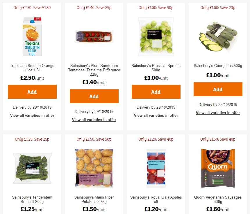 Sainsbury's Offers from 25 October