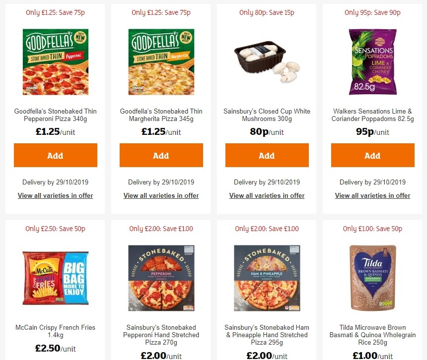 Sainsbury's Offers from 25 October