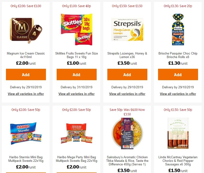 Sainsbury's Offers from 25 October