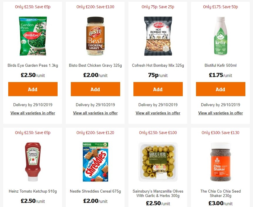 Sainsbury's Offers from 25 October