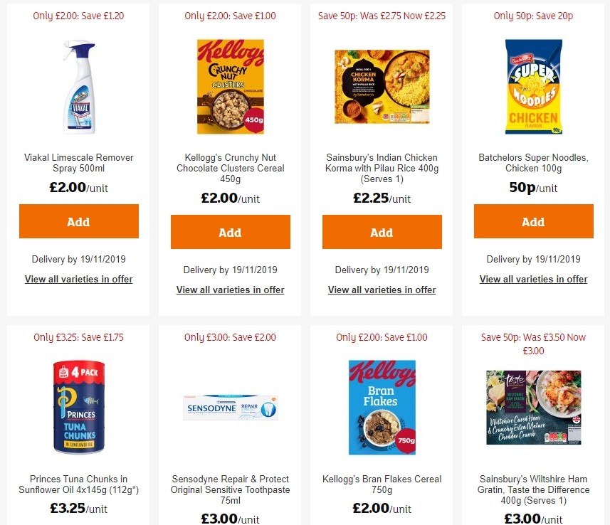 Sainsbury's Offers from 1 November