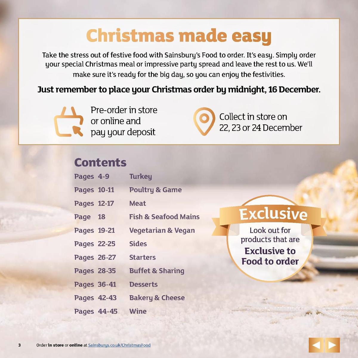 Sainsbury's Christmas Food Brochure Offers from 5 November