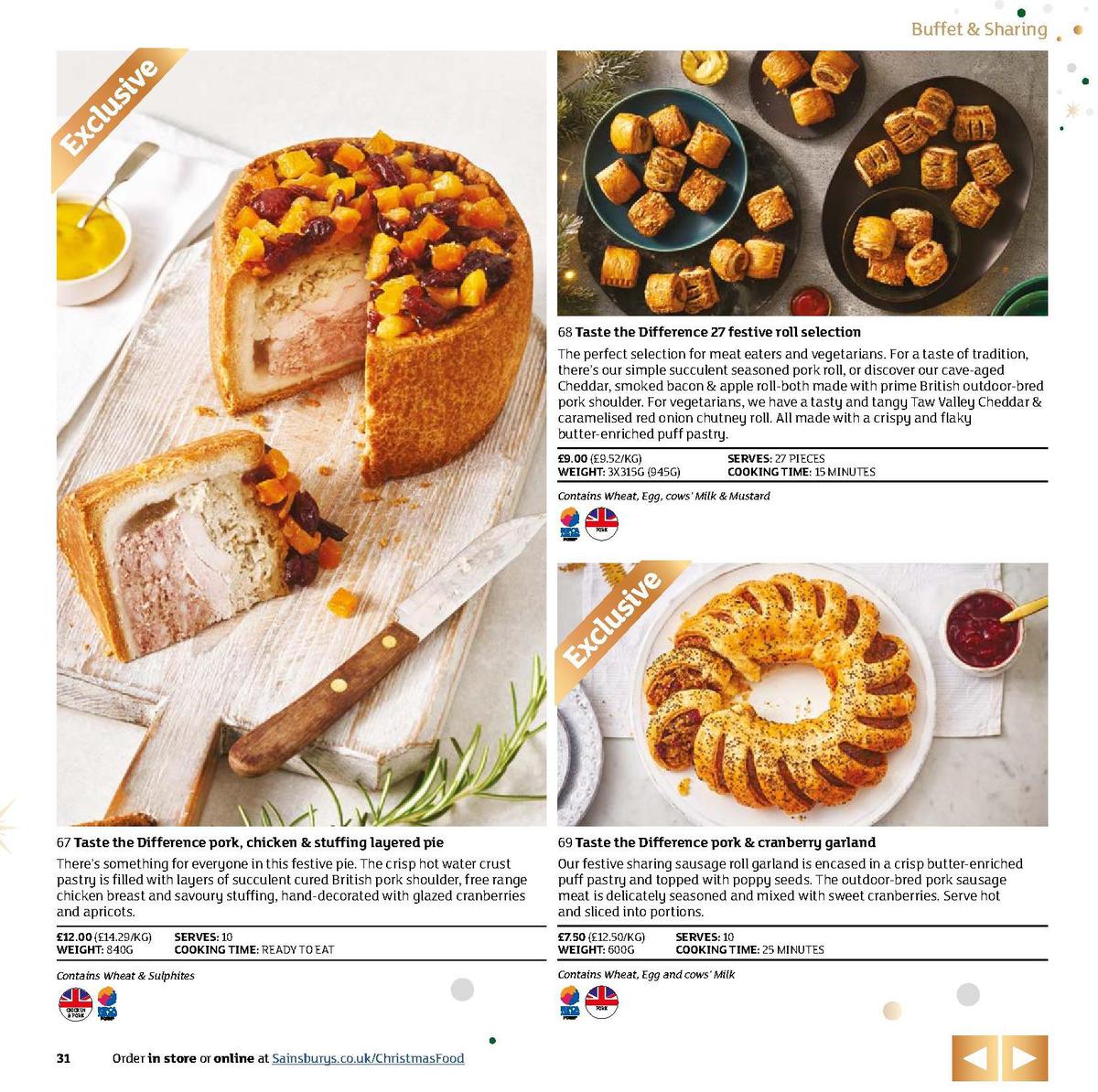 Sainsbury's Christmas Food Brochure Offers from 5 November